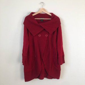 United States Sweaters Red Cable-knit Cardigan